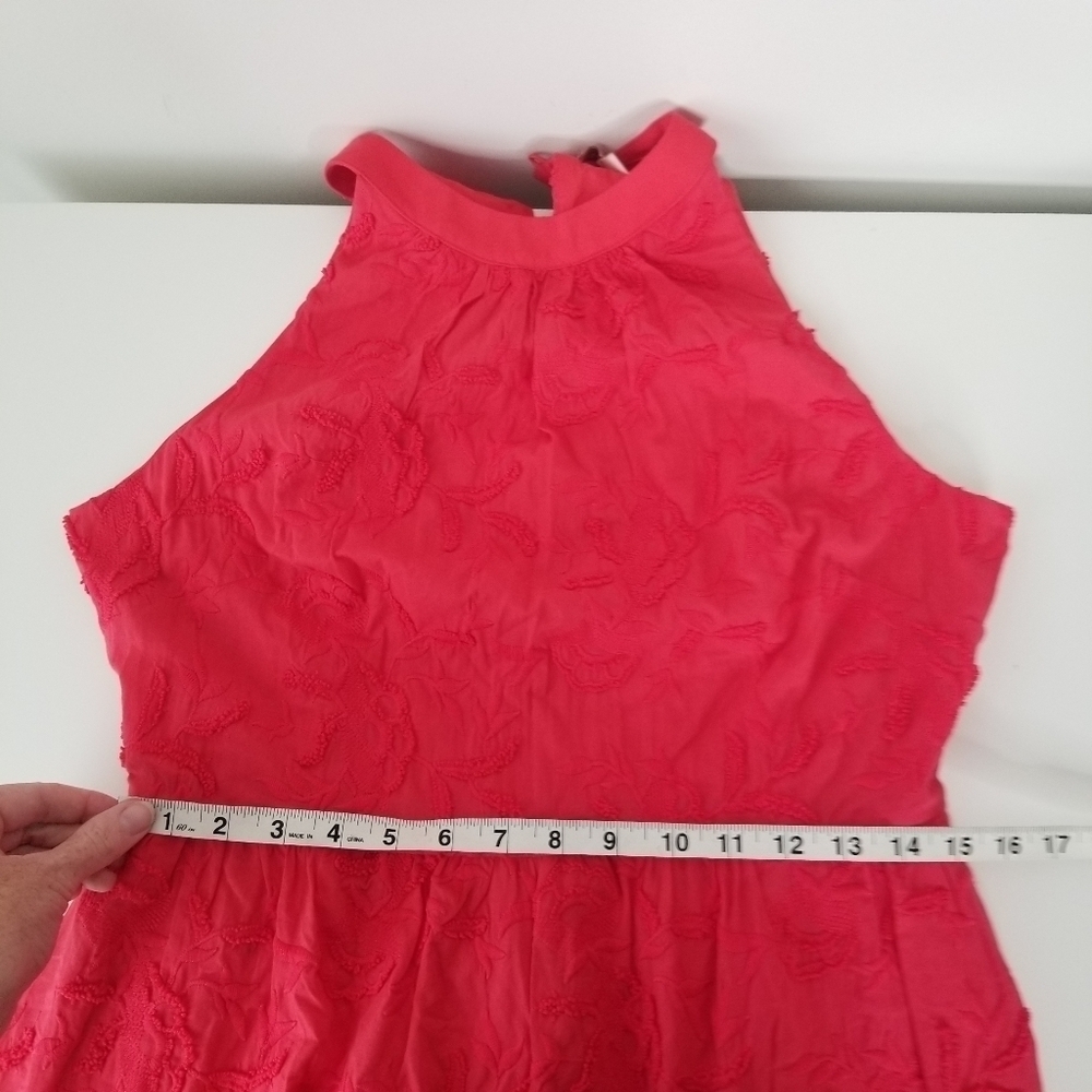 Ted Baker Lorene Halter Neck Fit & Flare Dress Red Size 3 Embroidered - Picture 3 of 16
